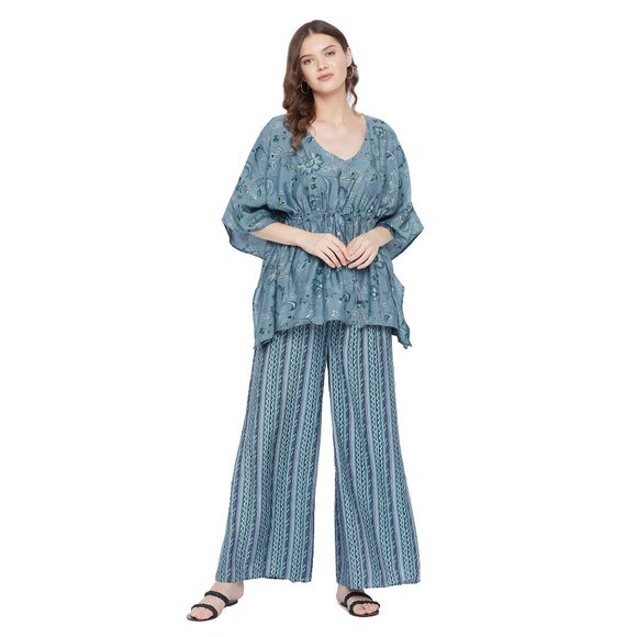 Gypsie Blu Womens Co-Ord Set Rayon Floral 2 Piece Pajamas Sets For Girls - Picture 3 of 9